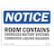Signmission OSHA Sign, 18" H, 24" W, Aluminum, NOTICE Room Contains Energized Battery Systems Sign, Landscape OS-NS-A-1824-L-16500 - alternate 1